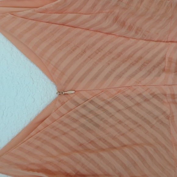Bardot Melinda Stripe High Low Dress Orange Sz Medium Front Button High Low - Picture 9 of 13